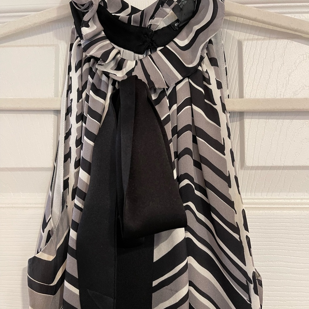 Club Monaco Silk Chevron Print Tank